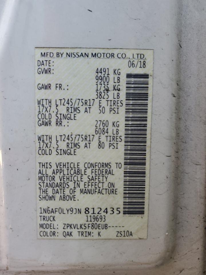 1N6AF0LY9JN812435 2018 Nissan Nv 2500 S