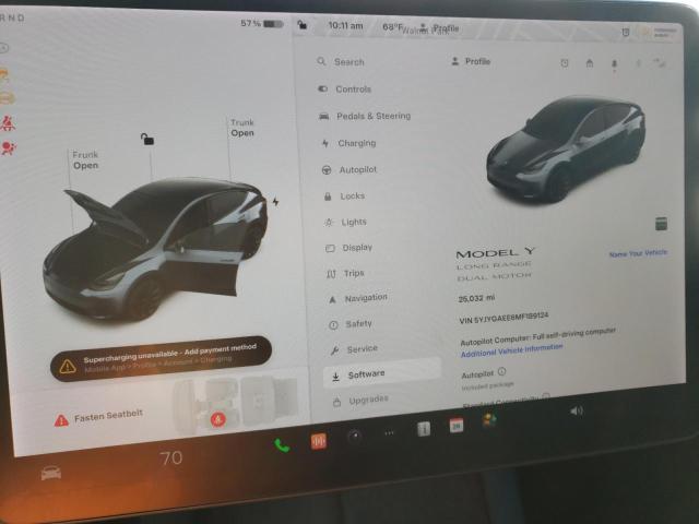 5YJYGAEE6MF189124 | 2021 TESLA MODEL Y