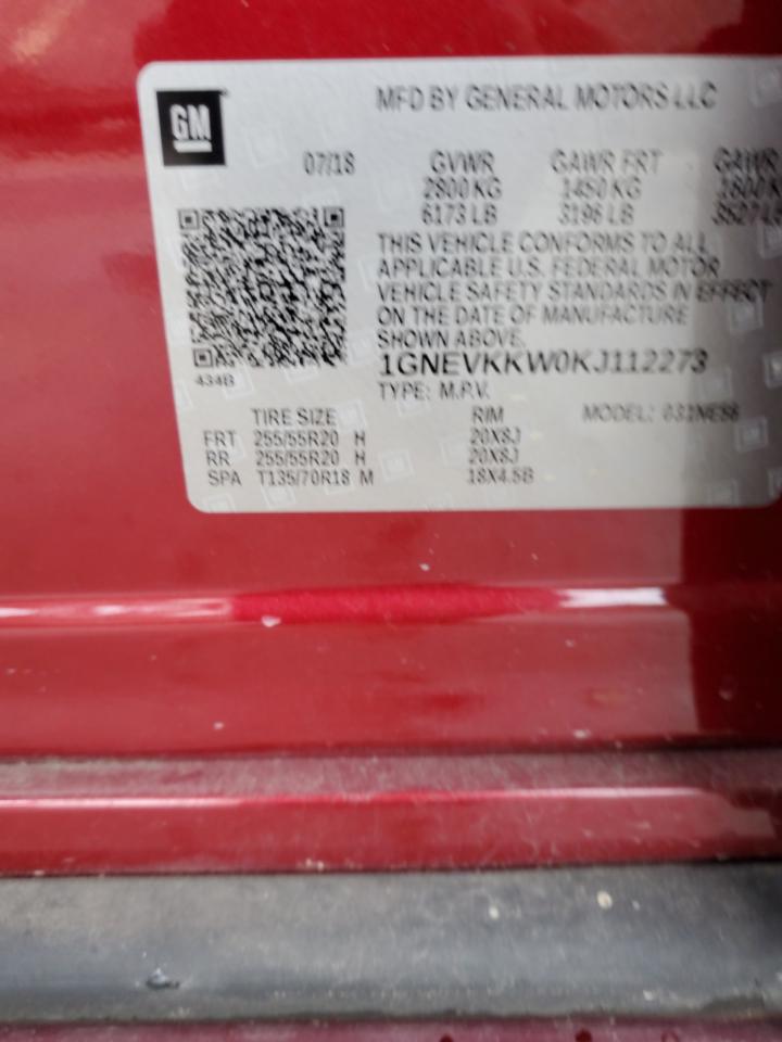 1GNEVKKW0KJ112273 CHEVROLET TRAVERSE 2019