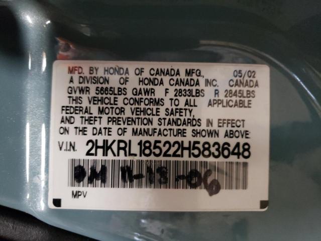 2002 Honda Odyssey Lx VIN: 2HKRL18522H583648 Lot: 39504344