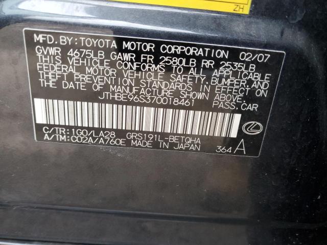 2007 Lexus Gs 350 VIN: JTHBE96S370018461 Lot: 40190154