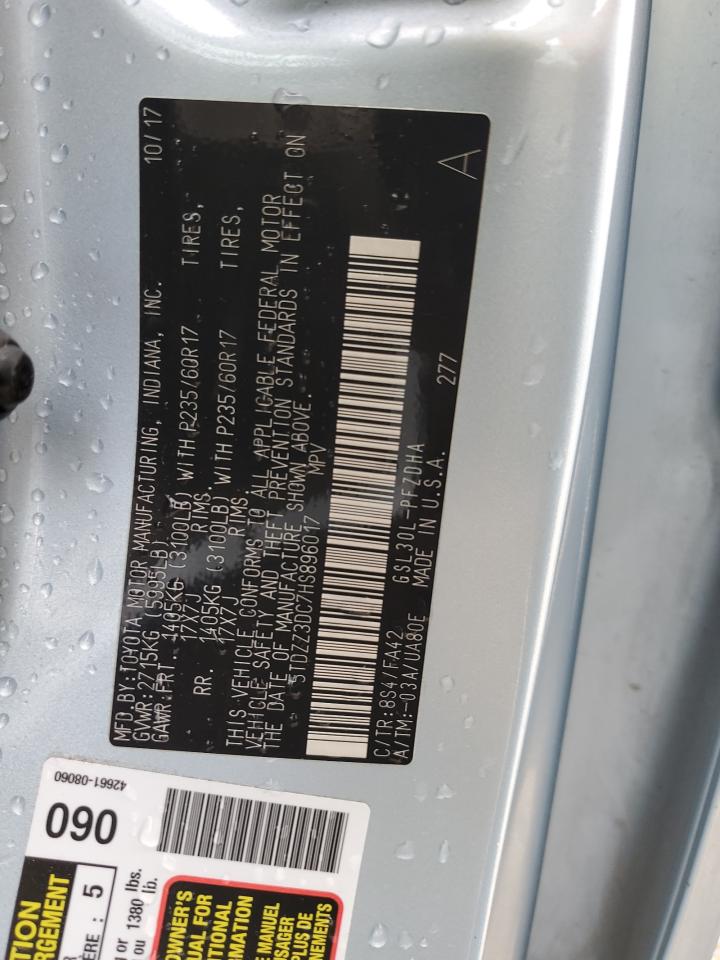 5TDZZ3DC7HS896017 TOYOTA All Models 2017