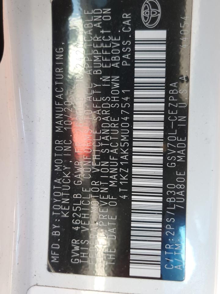 4T1KZ1AK5MU047541 TOYOTA CAMRY 2021