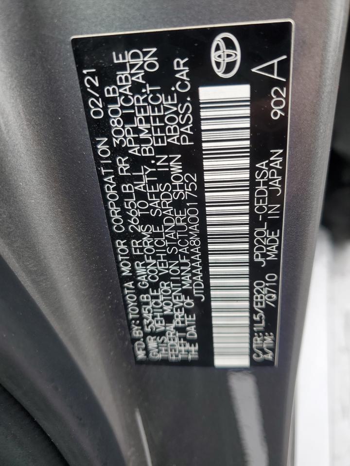 JTDAAAAA8MA001752 TOYOTA MIRAI 2021