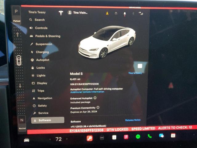 5YJSA1E56PF512308 | 2023 Tesla model s