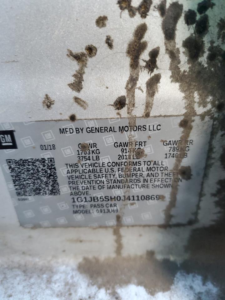 1G1JB5SH0J4110869 CHEVROLET SONIC 2018