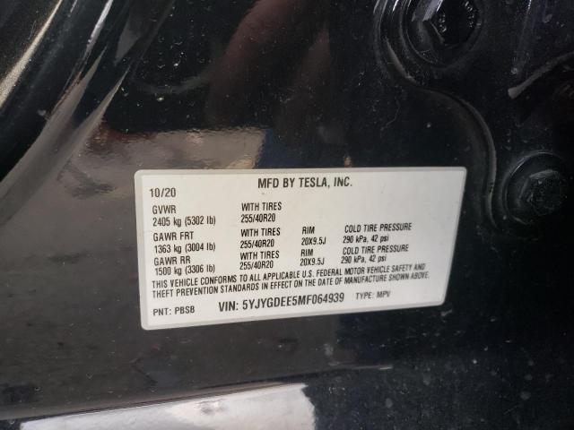 2021 TESLA MODEL Y 5YJYGDEE5MF064939
