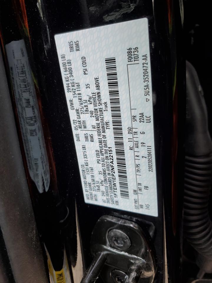 1FTEW1EP2NFA22151 FORD F-150 2022