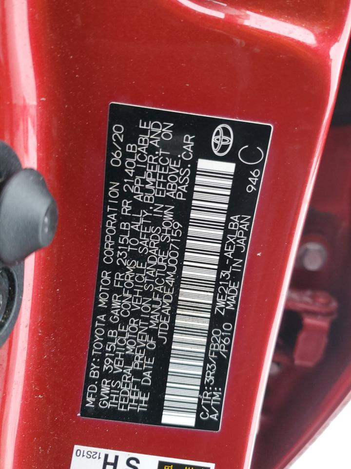 JTDEAMDE4MJ007159 TOYOTA COROLLA 2021