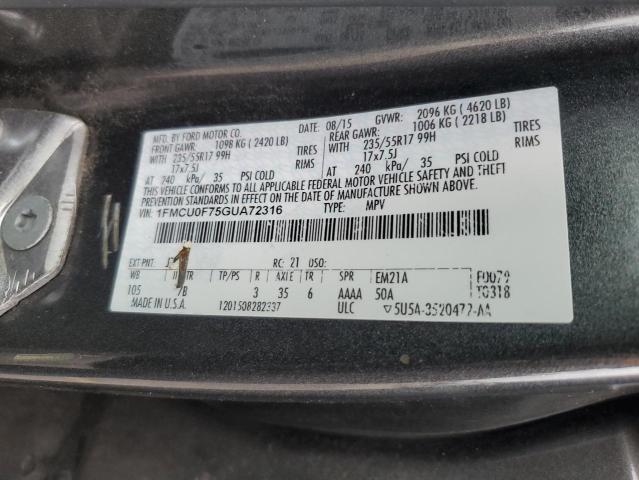 2016 Ford Escape S VIN: 1FMCU0F75GUA72316 Lot: 40424114