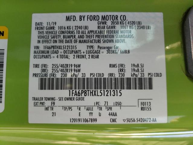2020 FORD MUSTANG - 1FA6P8THXL5121315
