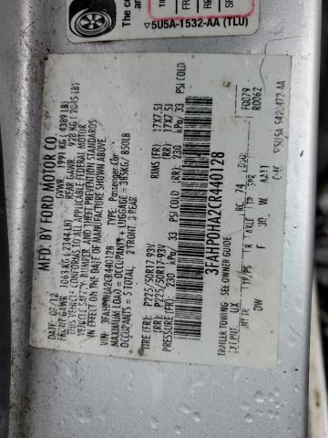 2012 Ford Fusion Se VIN: 3FAHP0HA2CR440128 Lot: 54935634