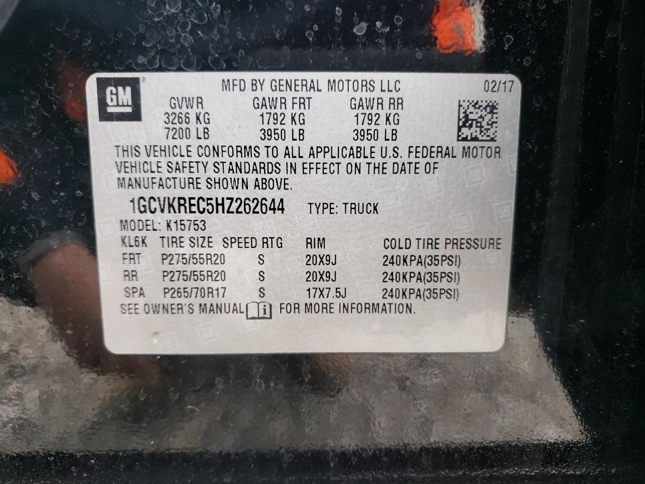 1GCVKREC5HZ262644 CHEVROLET ALL Models 2017