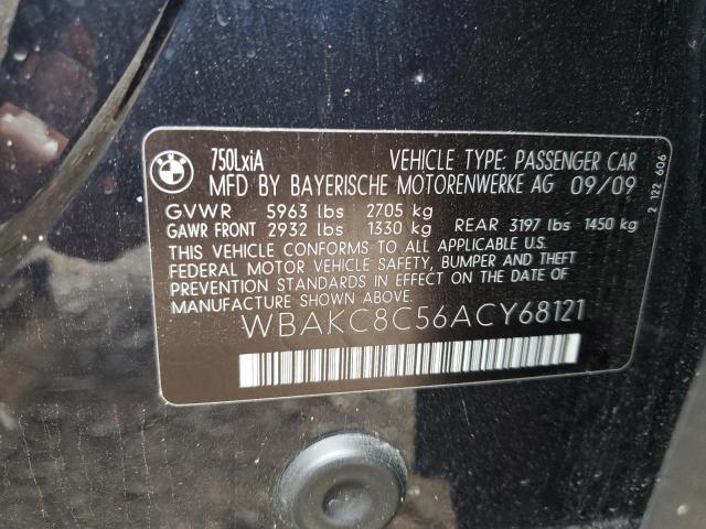 2010 BMW 750 Li xDrive VIN: WBAKC8C56ACY68121 Lot: 55470964
