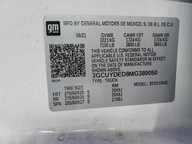 3GCUYDED8MG389050 CHEVROLET ALL Models 2021