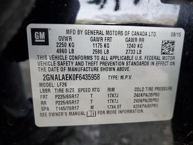 2GNALAEK0F6435958 | 2015 CHEVROLET EQUINOX LS