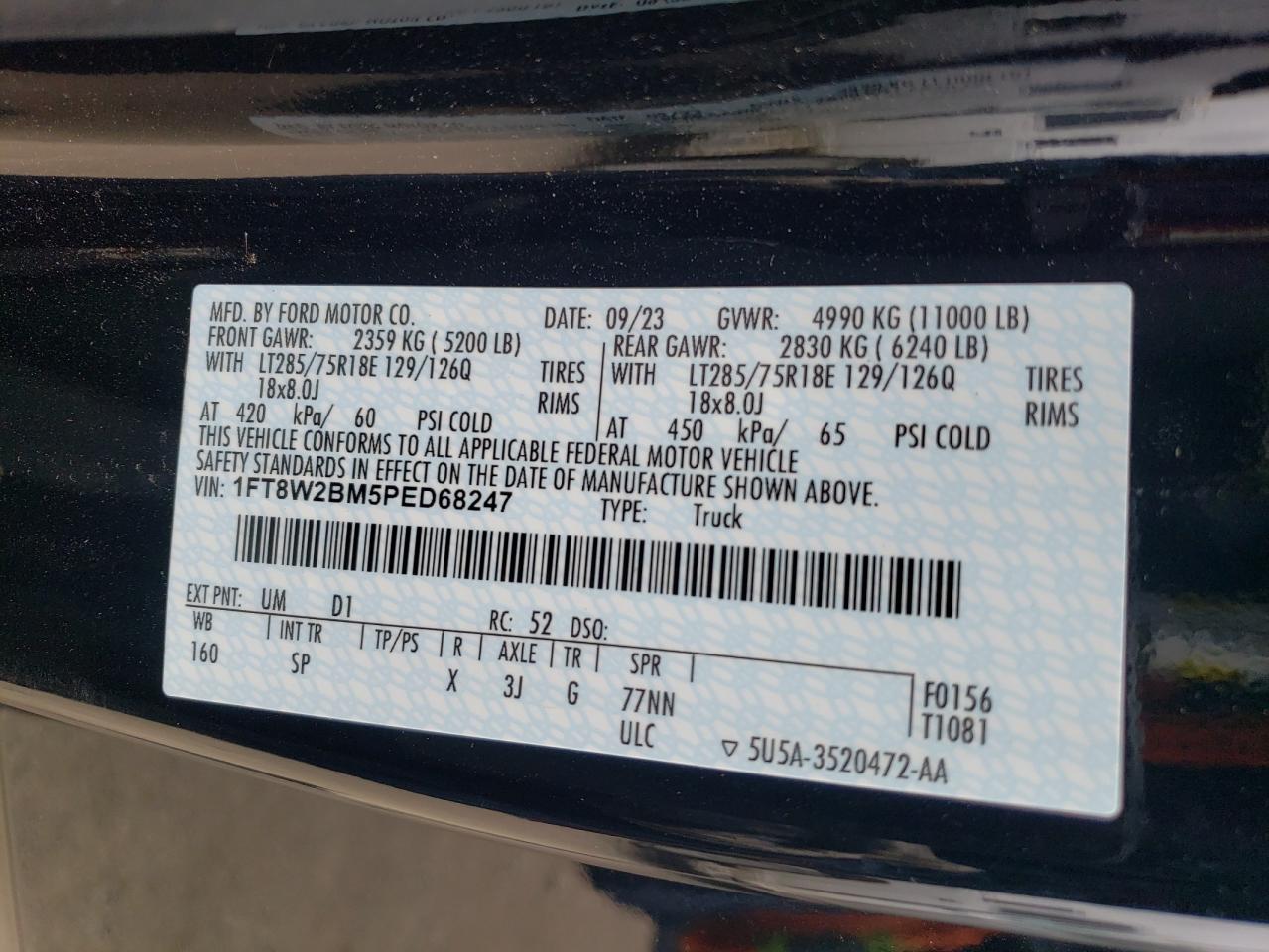 1FT8W2BM5PED68247 FORD F250 2023