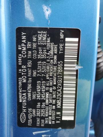 2016 HYUNDAI TUCSON LIM KM8J3CA2XGU178865