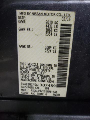 1N4BZ0CP5GC307489 NISSAN LEAF 2016