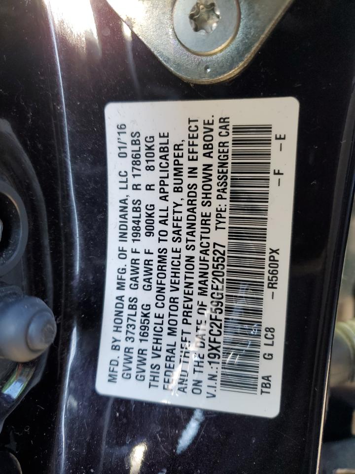 19XFC2F59GE205527 HONDA CIVIC 2016
