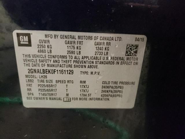 2GNALBEK0F1161129 | 2015 CHEVROLET EQUINOX LT