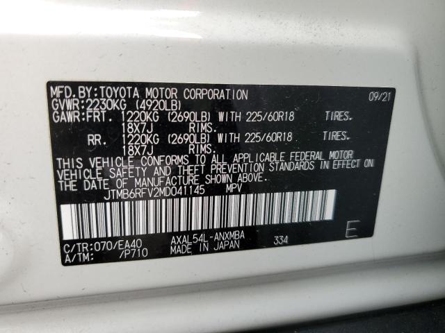 JTMB6RFV2MD041145 | 2021 TOYOTA RAV4 XLE P