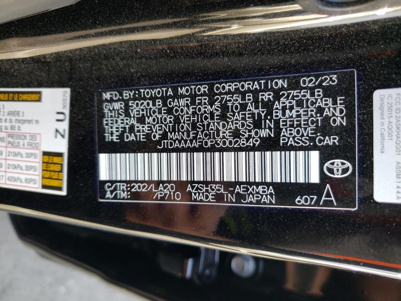 JTDAAAAF0P3002849 TOYOTA CROWN XLE 2023