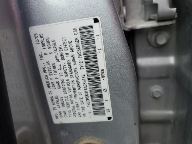 1HGCM56316A058462 | 2006 Honda accord se