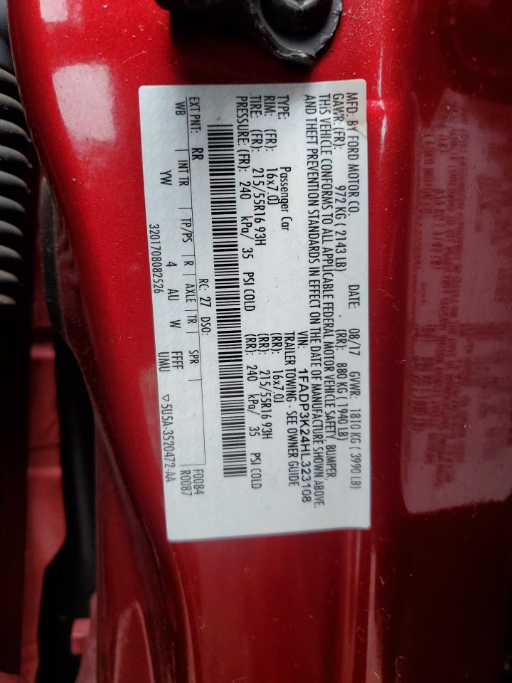 1FADP3K24HL323108 FORD FOCUS 2017