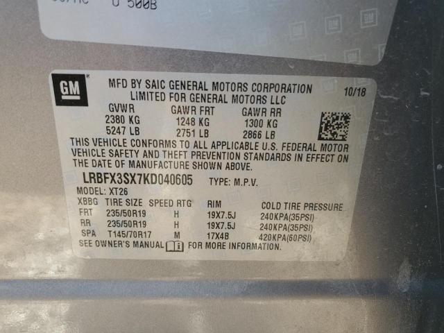 2019 BUICK ENVISION P - LRBFX3SX7KD040605