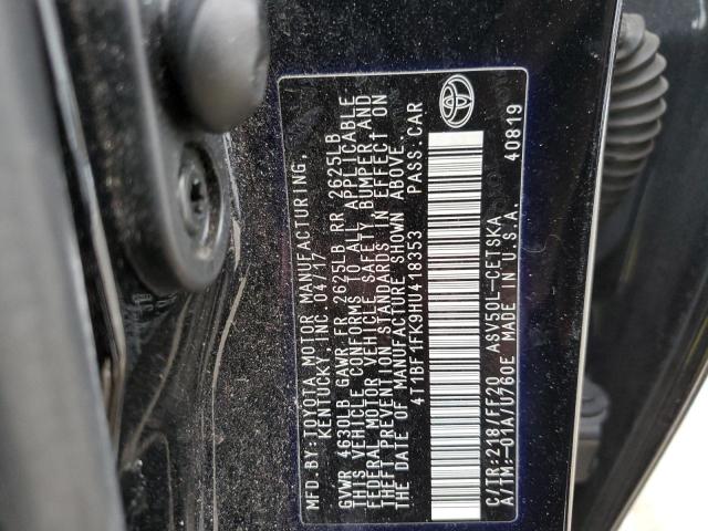 4T1BF1FK9HU418353 | 2017 TOYOTA CAMRY LE