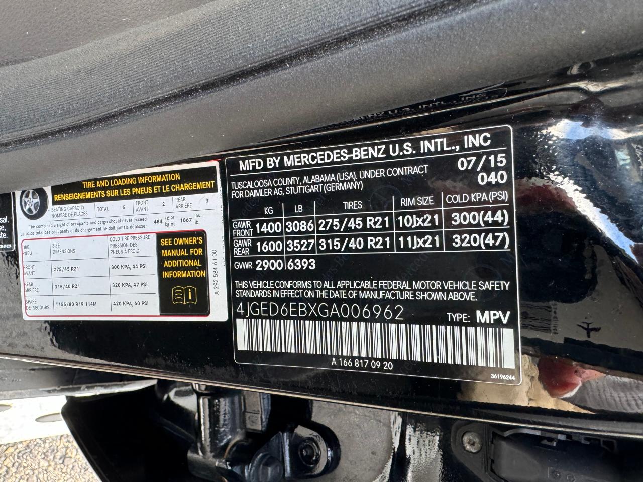 4jged6ebxga006962 4JGED6EBXGA006962 2016 Mercedes-Benz Gle Coupe 450 4Matic