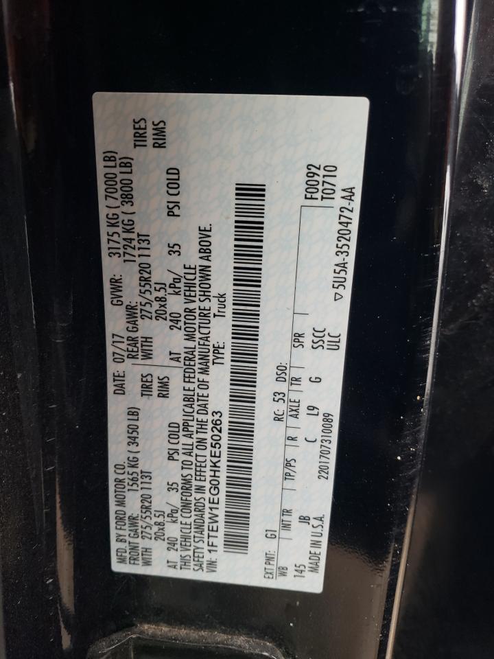 1FTEW1EG0HKE50263 FORD F-150 2017