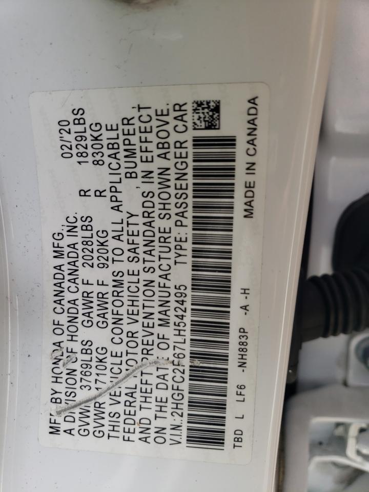 2HGFC2F67LH542495 HONDA CIVIC 2020