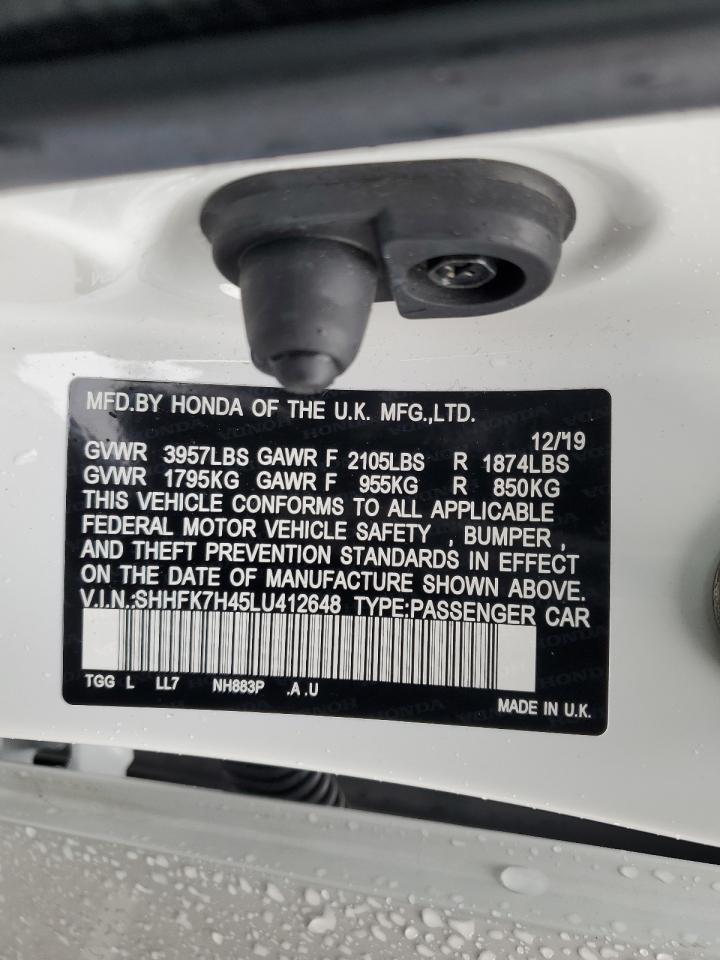 SHHFK7H45LU412648 HONDA CIVIC 2020