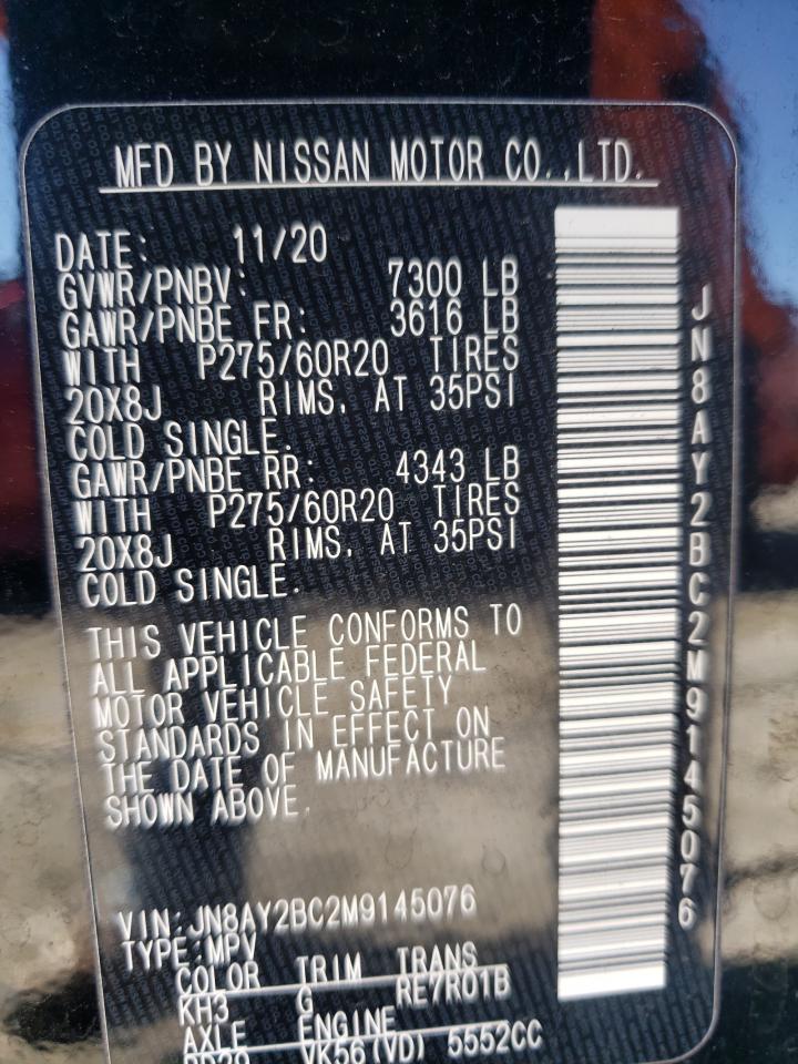 JN8AY2BC2M9145076 NISSAN ARMADA 2021