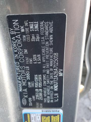 2010 Kia Soul + VIN: KNDJT2A26A7125018 Lot: 40637674