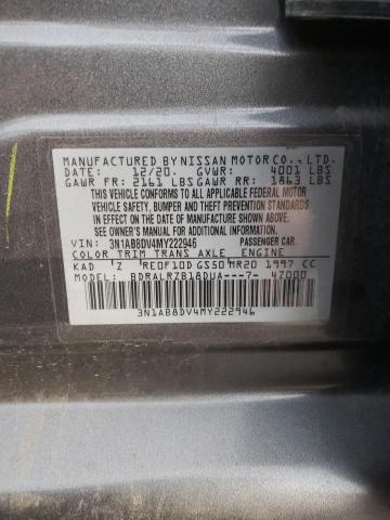 3N1AB8DV4MY222946 | 2021 NISSAN SENTRA SR