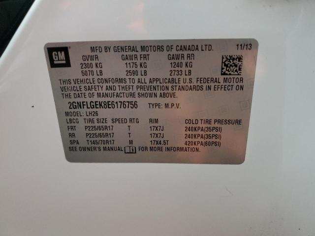 2GNFLGEK8E6176756 | 2014 CHEVROLET EQUINOX LT