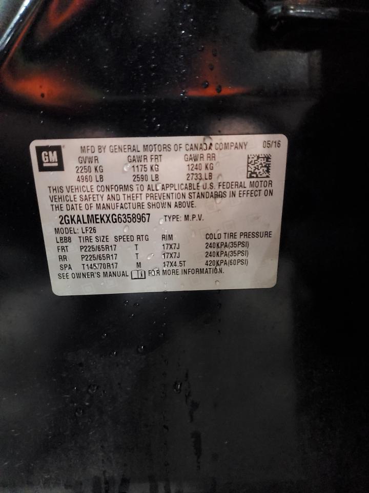 2GKALMEKXG6358967 2016 GMC Terrain Sle