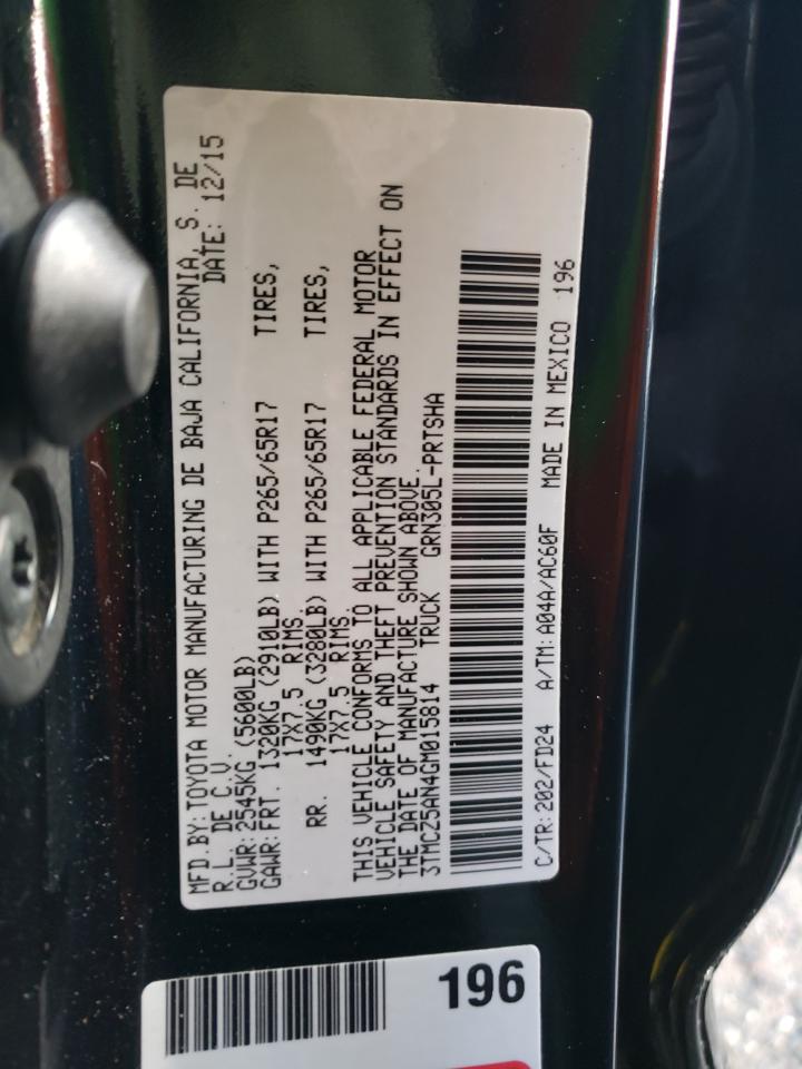 3TMCZ5AN4GM015814 TOYOTA TACOMA 2016