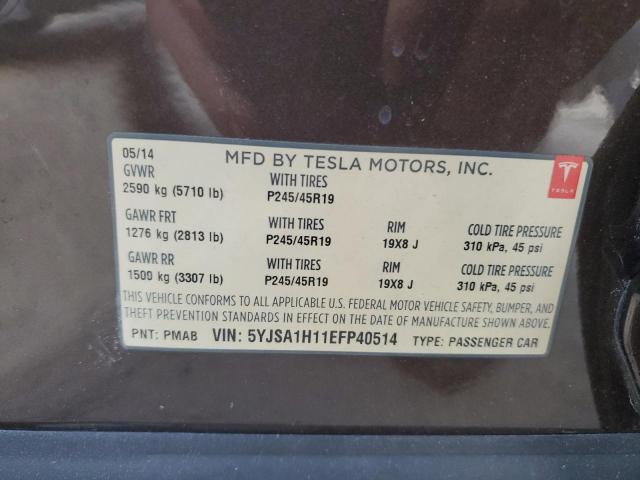 5YJSA1H11EFP40514 | 2014 TESLA MODEL S