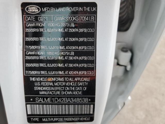 SALME1D42BA348538 2011 Land Rover Range Rover Hse