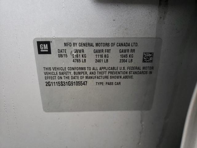 2016 Chevrolet Impala Lt VIN: 2G1115S31G9105547 Lot: 38879224