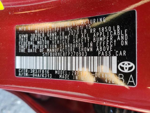 2015 TOYOTA COROLLA L 5YFBURHE8FP270903