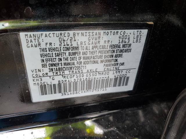 3N1AB8CVXMY295711 | 2021 NISSAN SENTRA SV