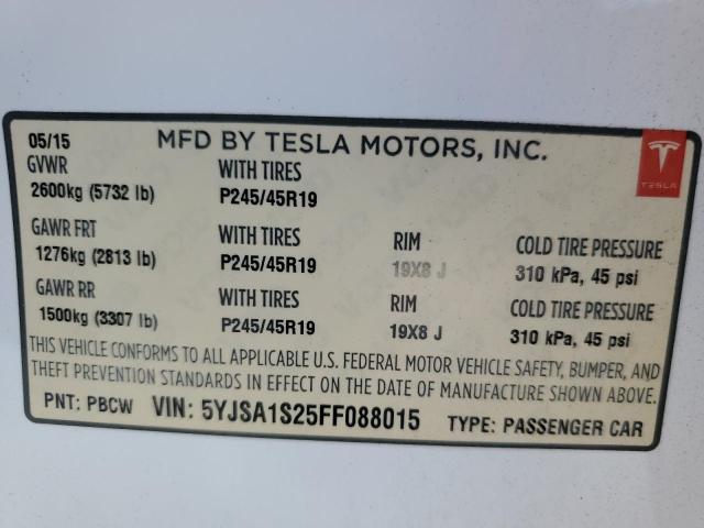 2015 TESLA MODEL S 70 - 5YJSA1S25FF088015