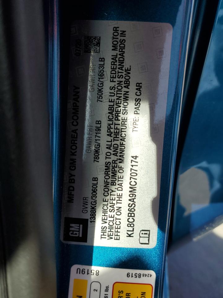 KL8CB6SA9MC707174 CHEVROLET SPARK 2021