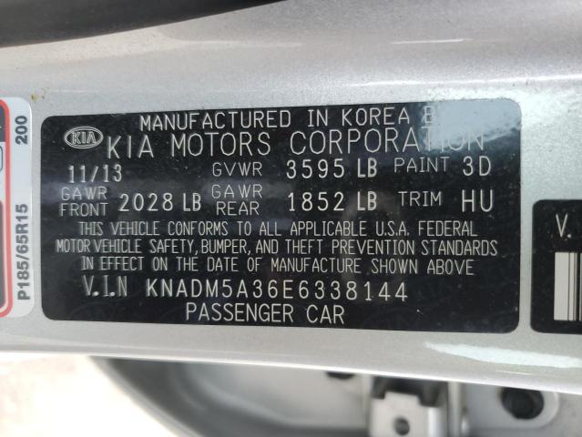 KNADM5A36E6338144 | 2014 KIA RIO LX