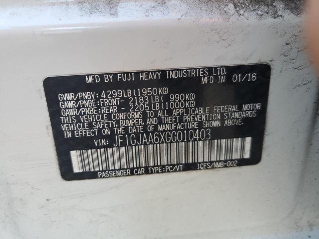 JF1GJAA6XGG010403 | 2016 SUBARU IMPREZA